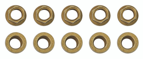 Moroso 1/4in-28 Zinc Flange Nut w/ Washer Face  - 10 Pack - 38837