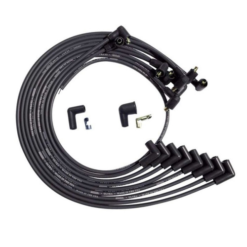 Moroso BBC Under Header 90 Deg Plug Non-HEI Dist Unsleeved Ultra Spark Plug Wire Set - Black - 51044