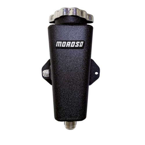 Moroso Universal Left 6AN In/10AN Out Power Steering Tank - Black Powder Coat - 63951