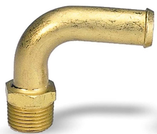 Moroso Streamline Fuel Line Fitting - 3/8in NPT to 1/2in Hose - 90 Degree - Single - 65130