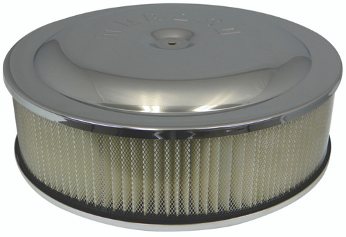 Moroso Racing Air Cleaner - 16in x 4in Filter - Offset - Raised Bottom - Clear Powder Coat - 65928