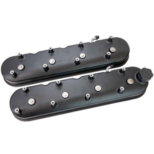 Moroso GM LS 1-1/2in Tall OEM Coil Mounts Black Satin Aluminum Valve Cover - Pair - 68507