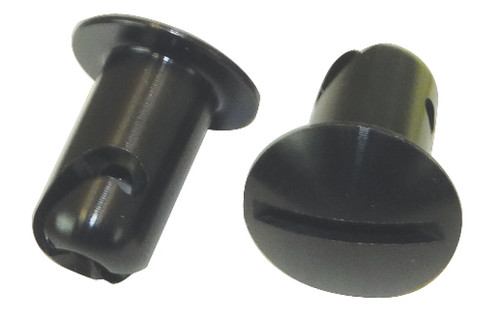 Moroso Quick Fastener - Oval Head - 7/16in x .550in - Aluminum - Black - 10 Pack - 71364