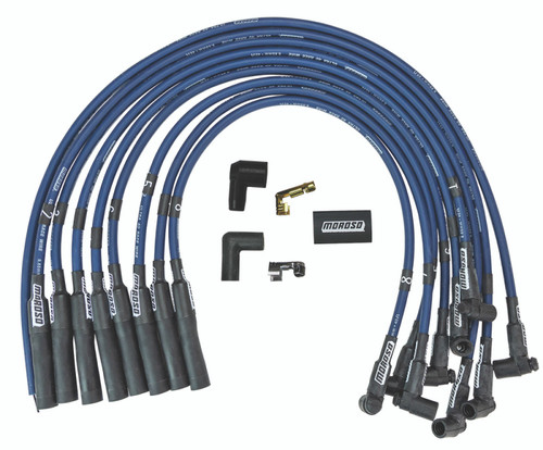 Moroso Chevrolet Big Block Ignition Wire Set - Ultra 40 - Unsleeved - HEI - Over Valve - Blue - 73668
