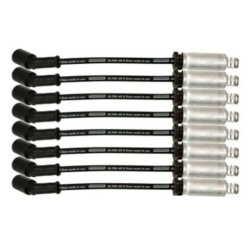 Moroso GM LS/LT 8.5mm Ultra 40 11in Long Wire Set w/Alum Heatshield - Black - 73746