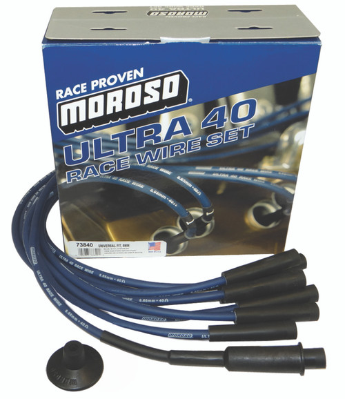 Moroso Universal/Mopar/Chrysler (w/Hemi Heads) Ignition Wire Set - Ultra 40 - Blue - 73840