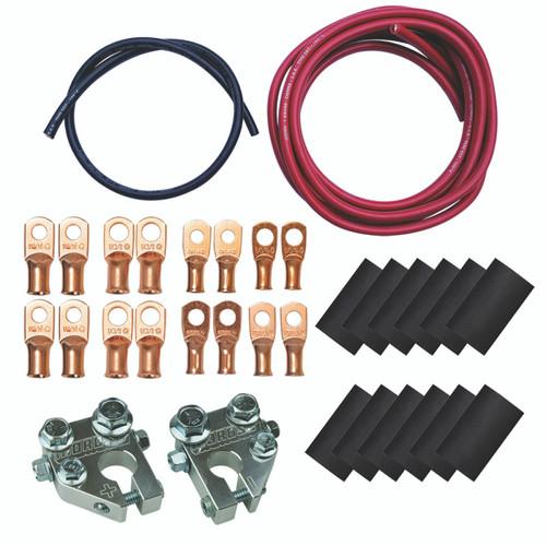 Moroso Billet Terminals Black Shrinks Remote Battery Cable Kit w/Positive & Negative Wires - 74030