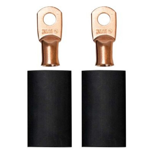 Moroso 5/16in Dia Stud 2 GA Wire Crimp/Solder Battery Cable Terminal Kit (2 Pack) - 74164