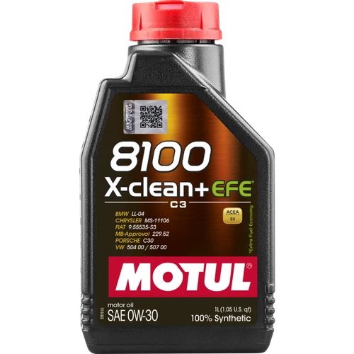 Motul 1L Synthetic Engine Oil 8100 X-Clean + EFE 0W30 - 111657 Photo - Primary