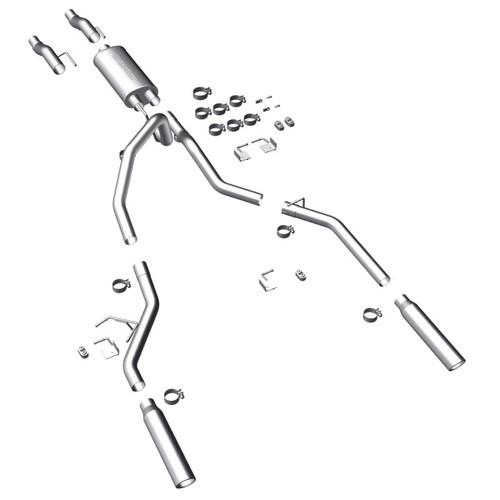MagnaFlow 11 Ford F-150 3.7L/5.0L/6.2L SS Catback Exhaust Dual Split Rear Exit w/ 3.5in SS Tips - 15460