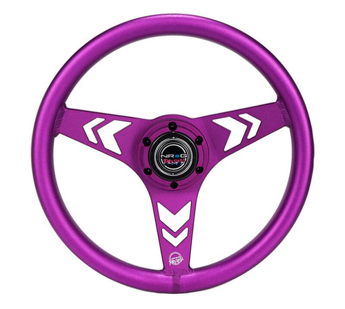 NRG Aluminum Steering Wheel 330mm - Arow Cutout - Ergonomic Grip - Anadized Purple - RST-070-PP Photo - Primary