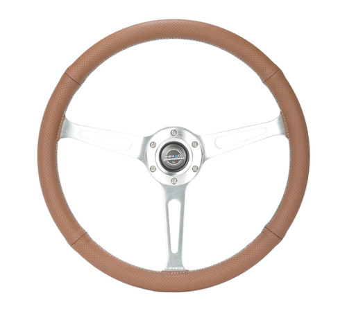 NRG Reinforced Steering Wheel (380mm/1in. Deep) Perforated Brown Leather - RST-380-CIRCUIT-BR User 1