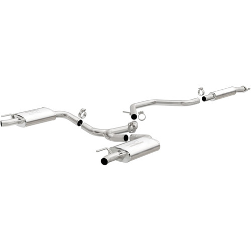 MagnaFlow Cat-Back SS 2.25/2.5in Dual Split Rear Exit Polished 3in Tip 2015 Chev Impala 3.6L V6 - 19023