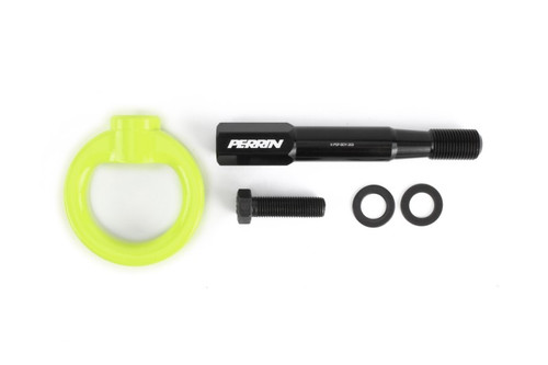 PERRIN 15-17 Subaru WRX & STI / 13-17 Crosstrek / 12-16 Impreza Tow Hook Kit (Front) - Neon Yellow - PSP-BDY-232NY
