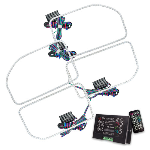 Oracle Ford F250/350 11-16 Halo Kit (Square Ring Design) - ColorSHIFT w/ 2.0 Controller - 2383-333