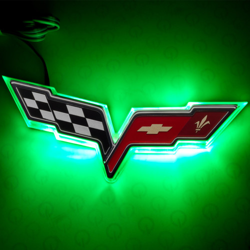 Oracle Chevrolet Corvette C6 Illuminated Emblem - Dual Intensity - Green - 3098-004