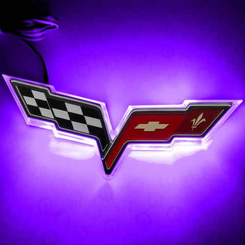 Oracle Chevrolet Corvette C6 Illuminated Emblem - UV/Purple - 3099-007