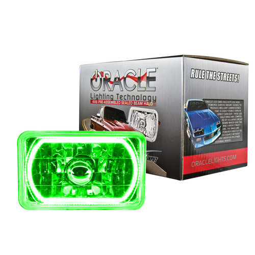 Oracle Pre-Installed Lights 4x6 IN. Sealed Beam - Green Halo - 6909-004