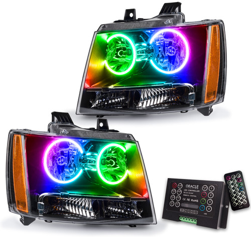 Oracle 07-13 Chevy Avalanche Pre-Assembed SMD Headlights - ColorSHIFT w/ 2.0 Controller - 7001-333