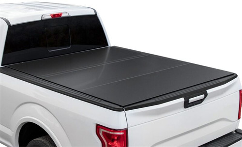 Access LOMAX 2022+ Rivian R1T 4ft 6in Bed (w/ OEM Tonneau Track) Tri-Fold Cover - Matte Black - B1080019 User 1
