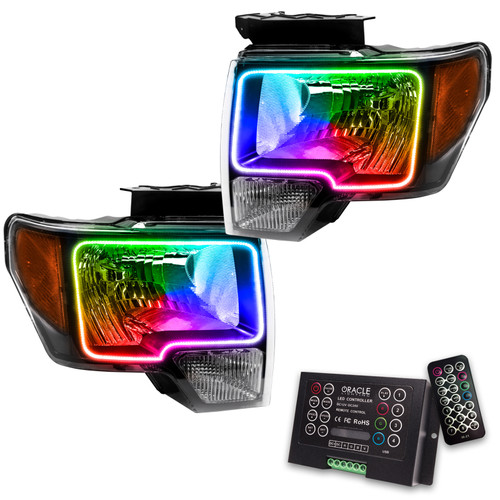 Oracle 09-14 Ford F-150 LED HL - Black - ColorSHIFT w/ 2.0 Controller - 7188-333