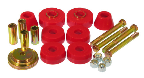 Prothane 63-66 Chevy C10 1/2Ton 2wd PU Body Mount - Red - 7-118