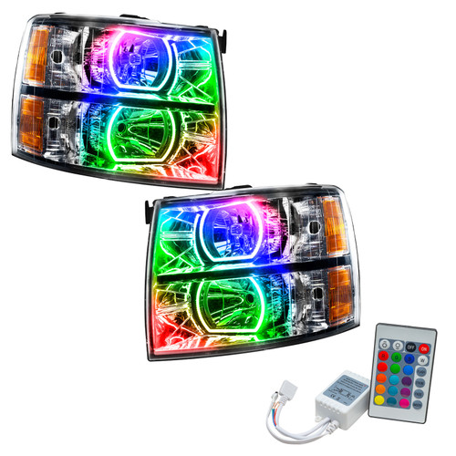 Oracle 07-13 Chevrolet Silverado SMD HL - Square Style - ColorSHIFT w/ Simple Cntrl - 8188-504