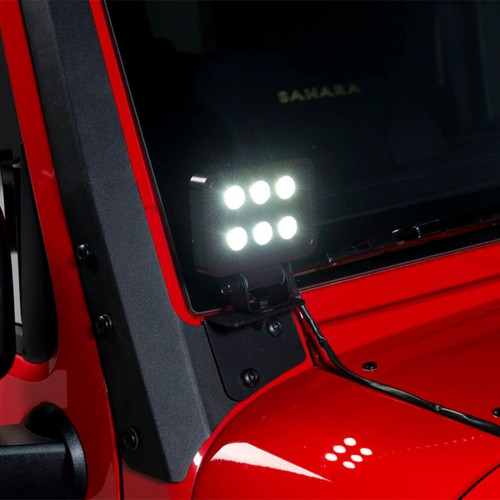 Putco 07-18 Jeep Wrangler JK - Qty 2 Luminix 4in Blocks w/ Window brackets Luminix Jeep LED Kits - 10004JK