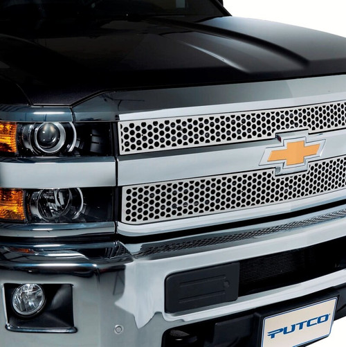 Putco 11-14 Chevrolet Silverado HD Punch Stainless Steel Grilles - 84191