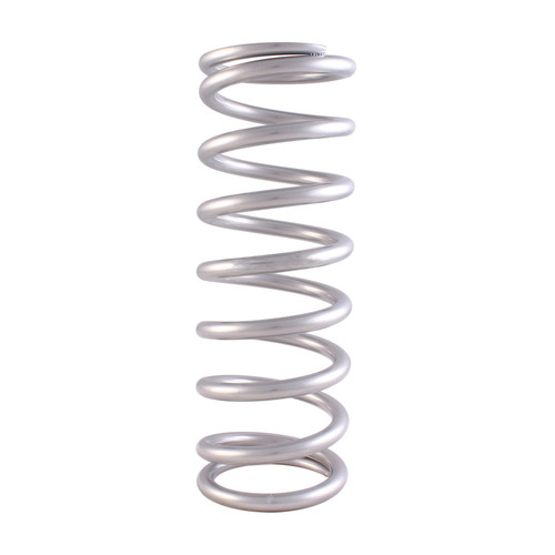 QA1 3-4/5in ID Tapered High Travel Pigtail Spring - 9in Length x 650lbs/in - Silver Powder Coated - 9HTSP650