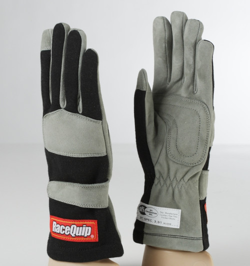 RaceQuip Black 1-Layer SFI-1 Glove - Large - 351005