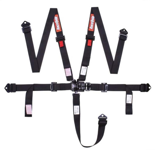 RaceQuip Latch & Link 5 Point Auto Racing 2In Harness Set / SFI 16.1 Seat Belt Set / Black - 811001