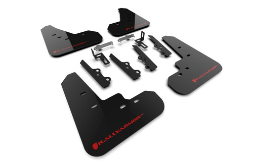 Rally Armor 2025+ Kia K4 Black Mud Flap Red Logo - MF111-UR-BLK-RD