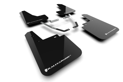 Rally Armor 24-25 Subaru Crosstrek (Wilderness Only) Black UR Mud Flap W/White Logo No Drilling Req - MF116-UR-BLK-WH