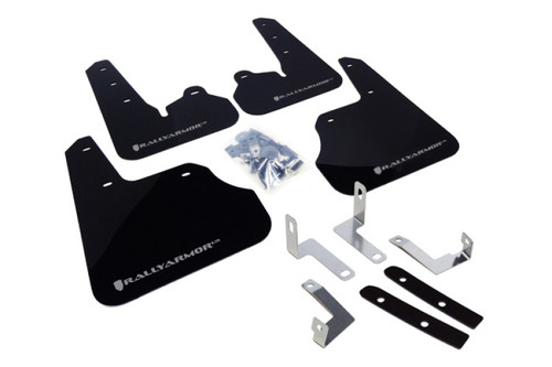 Rally Armor 12-16 Subaru Impreza 4D/5D Black UR Mud Flap w/Silver Logo - MF22-UR-BLK/SIL
