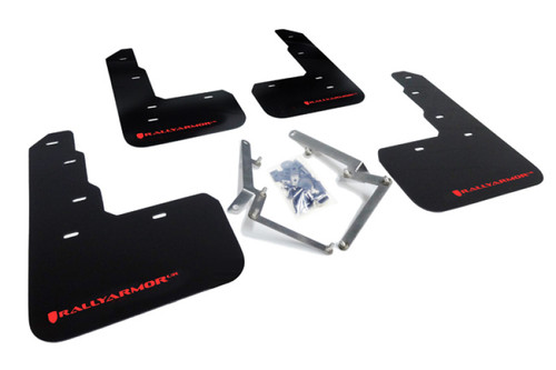 Rally Armor 17-22 Honda Civic Type R Black UR Mud Flap w/Red Logo - MF47-UR-BLK/RD