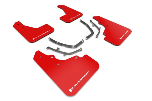 Rally Armor 19-25 Mazda3 Hatchback Red UR Mud Flap w/White Logo - MF61-UR-RD/WH