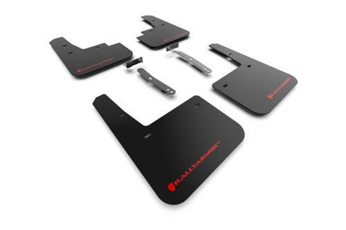 Rally Armor 22-23 Hyundai Kona N Black UR Mud Flap w/Red Logo - MF83-UR-BLK-RD