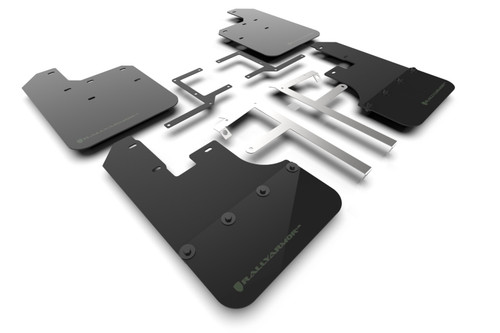 Rally Armor 19-25 Jeep Gladiator JT (Incl. Overland/Sport/Sport S) Black Mud Flap w/Army Green Logo - MF84-BLK-AGN