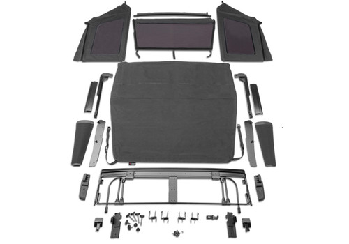 Rampage 2018-2022 Jeep Wrangler (JL) Frameless Trail Plus Top Kit - Black - 139335