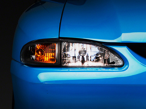 Raxiom 94-98 Ford Mustang Axial Series Cobra Style Headlights- Chrome Housing (Clear Lens) - 49049