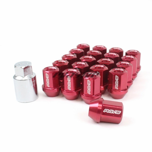 Rays Dura-Nut L32 Straight Type 12x1.50 Lug Nut Set 16 Lug 4 Lock Set - Red - WDURA3212150R