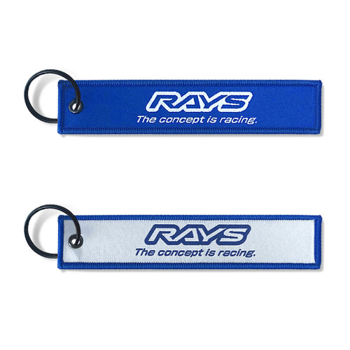 RAYS Official Key Tag 24S 142mm x 29mm Key Ring 30mm - WRAYSKT24SBL
