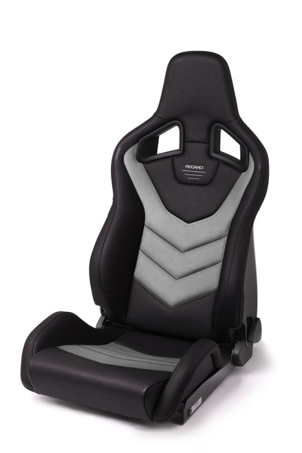 Recaro Sportster GT Driver Seat - Black Vinyl/Cloud Grey Suede - 410.1GT.3166