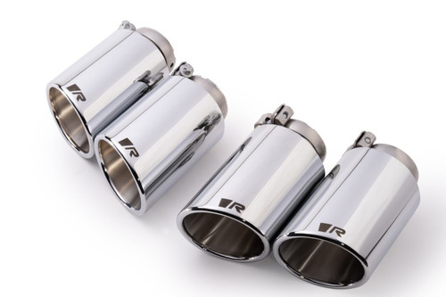 Remus Stainless Steel 102mm Angled/Angled Rolled Edge Chrome Tail Pipe Set (Quad Tips) - 0046 70SSR User 1