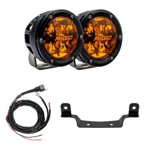 Rigid Industries 2017+ Polaris Pro R/Turbo R Revolve Amber PRO A-Pillar Light Kit - 41652
