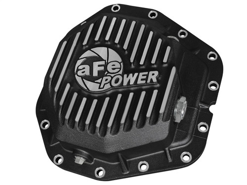 aFe Power Rear Diff Cover Black w/Machined Fins 17 Ford F-350/F-450 6.7L (td) Dana M300-14 (Dually) - 46-70382