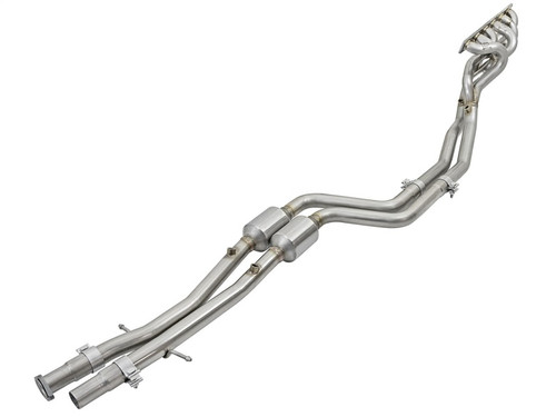 aFe Twisted Steel Long Tube Headers w/ Mid Pipes (Catted) 96-99 BMW M3 L6-3.2L S52 - 48-36316-YC