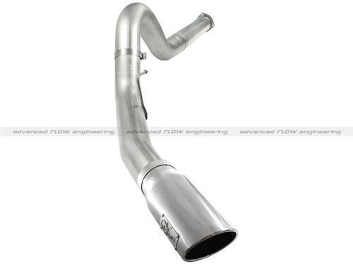 aFe Atlas 5in DPF-Back Aluminized Steel Exh Sys, Ford Diesel Trucks 11-14 v8-6.7L (td) Polished tip - 49-03055-P