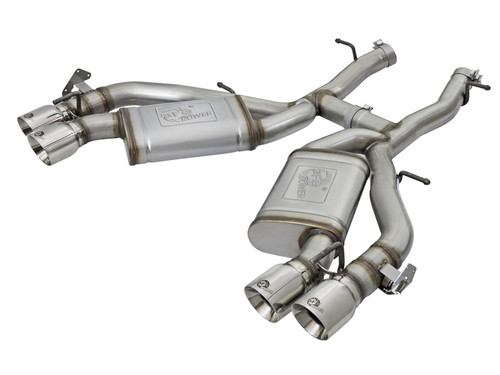 aFe MACHForce XP 3in 304 SS Axle-Back Dual Exhaust (NPP) w/ Polished Tips 16-17 Camaro SS V8-6.2L - 49-34068-P